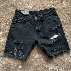 Black Denim Cutoff Hollister Shorts